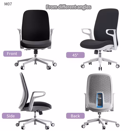 Personalização de amostra MID Back Executive Modern Ergonomic Office Chairs Mesh Task Office Staff PC Swivel Gaming Apoio de braço ajustável Móveis para cadeiras de escritório