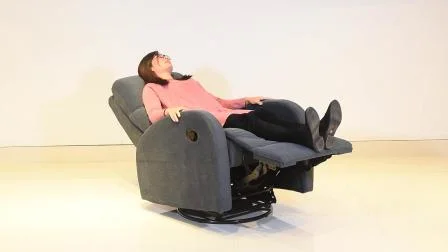 Cadeira de sofá reclinável de couro genuíno popular personalizada com suporte para copos