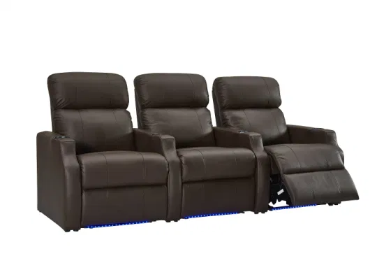 Cadeira reclinável por atacado com couro manual/reclinável elétrica para sala de estar